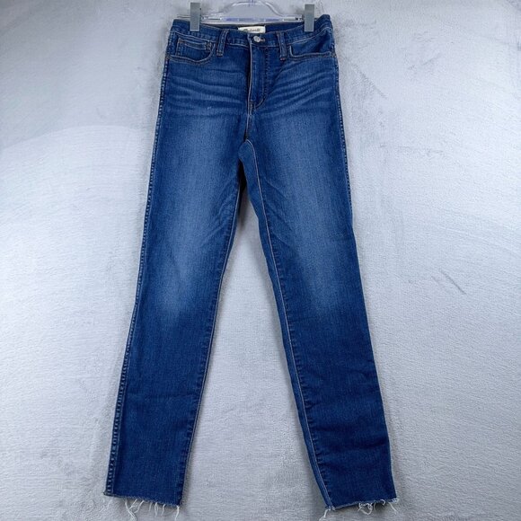 Madewell 10" High-Rise Roadtripper Jeans Raw-Hem Womens Waterford Wash Size W26 - Picture 1 of 12